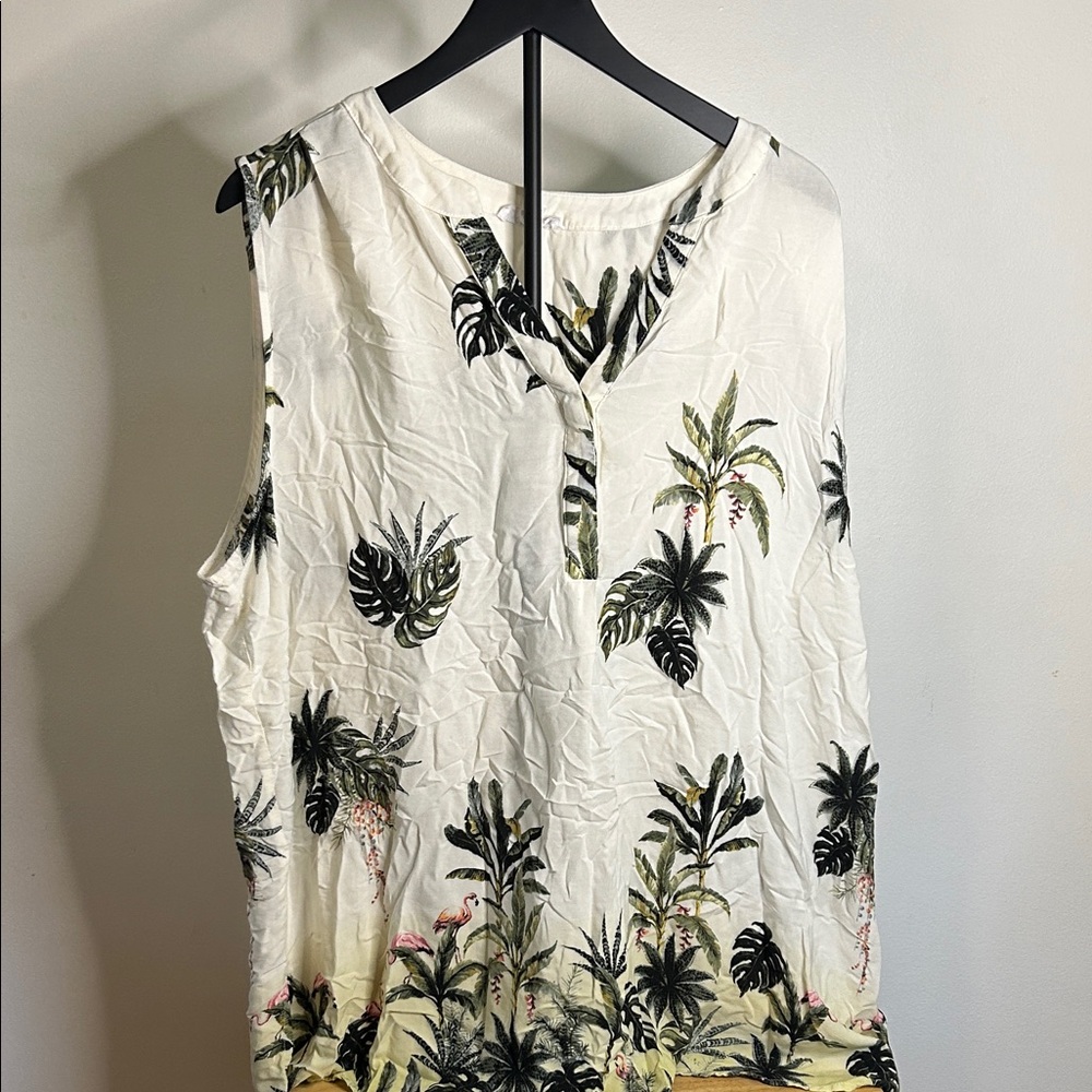 Cynthia Rowley Black and White Leaf Print Blouse